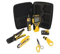 Kit de test pour l'installation de câbles, comprenant le modèle Scout Pro 3, des pinces à sertir et un ensemble de 6 pièces