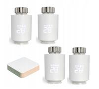 Kit de Têtes Thermostatiques Connectées Universelle + Passerelle ZigBee - Kit 4 têtes + 1 passerelle