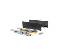 Emuca - Kit Système Tiroir pour Cuisine ou Salle de Bain avec Coulisses à Extraction Total et Fermeture Amortie, Hauteur 185mm et Profondeur 450mm, Blanc