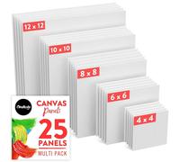 Kit de toiles pour peinture - Ensemble de 25 pièces, différentes tailles - Toiles en coton pré-encollées