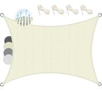 Kit de toiture et de terrasse respirant, rectangulaire, 2 x 3 m, couleur crème, panneau de toiture en PEHD avec protection UV pour les maisons de plage, dimensions 200 x 300 cm