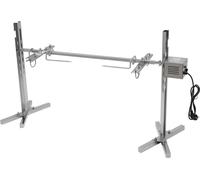 kit de tournebroche électrique BBQ 53", support de gril universel, 88 lb (40 kg), moteur de rotation automatique de 25 W, hauteur réglable, bleu