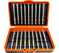 Kit de tournevis, 18 pièces, 90 mm, en acier CrV, avec aimant, comprenant des embouts PH, PZ, TORX et hexagonaux, dans un étui en plastique