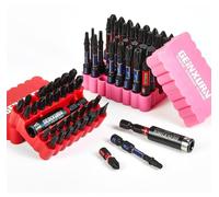 Kit de tournevis 66 pièces, 25/50 mm, PH, PZ, Torx, Hex, plat, résistant aux chocs, magnétique, acier S2, avec douille hexagonale de 1/4" et support de bits de 60 mm
