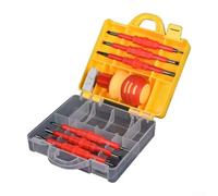 Kit de tournevis à cliquet en chrome vanadium avec embouts isolés | Chrome vanadium traité thermiquement, finition résistante à la corrosion, poignée antidérapante, ensemble de 14 pièces