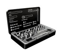 Kit de tournevis à cliquet magnétique - Outil multifonction 25 en 1 pour réparations avec mallette - Kit de tournevis de précision - Pour maison, garage, voiture, hommes, père, mari