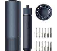 Kit de tournevis électrique comprenant 12 embouts, 3 réglages de couple, 4 Nm, 220 tr/min, batterie de 1500 mAh, port USB-C, éclairage LED