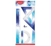 Kit de traçage Arctic Vibes 4 Pièces - Maped - Règle 30 cm + Rapporteur 180° Base 12 cm + Equerre 45° / 21 cm + Equerre 60°