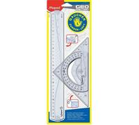 Kit de traçage géométrique maped spécial gauchers contenant règle équerre et rapporteur