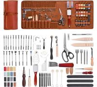 Kit de travail du cuir 92 pièces - Outils de gaufrage et de découpe - Couture Accessoires pour le travail du cuir