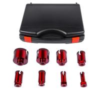 Kit de trépan à carreler diamant - Trépans M14 - 8 tailles, de 20 à 68 mm - Pour carrelage et grès cérame - Perçage à sec avec meuleuse d'angle - Inclus une disqueuse diamantée