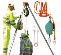 Kit de trépied de protection contre les chutes pour espace confiné - Trépied de sauvetage avec treuil de 544,3 à 1 179,3 kg et harnais anti-chute de 10 m pour travailler en hauteur/puits/sécurité