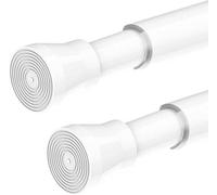 Kit de tringle de douche en plastique - 90-160 cm - blanc - 2 pièces