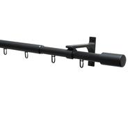 Kit de tringles à rideaux Thasos 1 rail Ø 19/22 mm noir mat 100-190