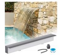 Kit de trop-Plein Cascade Moderne en Acier Inoxydable pour piscines et bassins de Jardin. Fontaine Murale encastrée Detive avec déversoir, élément décoratif extérieur pour Une détente Absolu