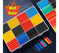Kit de tubes rétractables pour câbles, assortiment de chaleur, gaine d'isolation thermorétractable, emballage rétractable pour bricolage, 164 pièces, 2: 1 800pcs (box)
