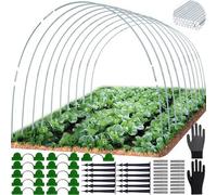 Kit de tunnel en film Ibenzoa® avec des arcs flexibles en fibre de verre, film amovible et accessoires (12 connecteurs, 12 clips, 12 ancres de sol) – Protection des plantes pour le jardin, les légumes