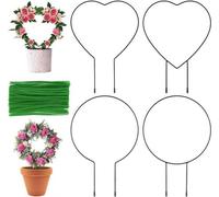 Kit de tuteurs pour plantes, 4 pièces, en métal et fil de fer