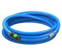 Kit de tuyau d'air comprimé AUPROTEC, diamètre intérieur 13 mm, longueur 10 mètres, en PVC. Livré avec un raccord de sécurité Prevost S1 pour compresseur d'air. Tuyau pour compresseur Würth, très flex