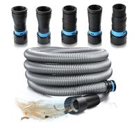 Kit de tuyau d'aspirateur de 3 mètres de diamètre 3,8 cm, avec 5 adaptateurs, flexible, de couleur grise