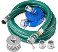 Kit de tuyau d'aspiration pour pompe à eau - tuyau de pompe 50,8 mm x 6,1 m (vert) / 19,81 m (bleu) - grande flexibilité et longévité - idéal pour la maison