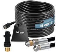 Kit de tuyau de nettoyage de canalisations McFilter, 15 mètres, compatible avec Kärcher, pression maximale 200 bars
