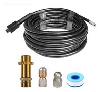 Kit de tuyau de vidange en acier inoxydable avec connecteur M22 pour nettoyeur haute pression Karcher K2 K3 pour réduire le temps d'arrêt des tuyaux bouchés (20 m)