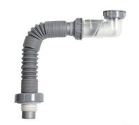 Kit de tuyau de vidange extensible avec valve d'arrêt et filtre anti-odeurs pour bonde d'évier standard de 3,8 cm