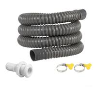 Kit de tuyau d'évacuation de bateau 2,5-0,3 cm 2 m pour petits bateaux | Comprend une sortie de vidange, 2 colliers de serrage en acier inoxydable, installation rapide, s'adapte aux pompes standard
