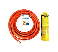 Kit de tuyaux à gaz propane-butane Zatechs 5 m 3/8" avec régulateur CFH 7/16" avec raccord pour bouteille de gaz MAPP PRO et chalumeau à souder pour cartouche de gaz