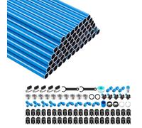 Kit de tuyaux d'air comprimé VEVOR, 62 pièces. Tuyaux d'air comprimé de 71,3 mètres de long et de 17,3 mm de diamètre intérieur, tuyau pour compresseur adapté aux ateliers, garages et usines. Tuyau d'