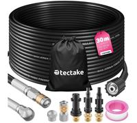 Kit de tuyaux - TECTAKE - Kit de nettoyage et de débouchage de canalisations en polychlorure de vinyle 30 m - Noir