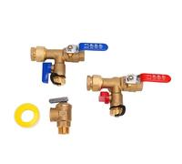 Kit de valve de chauffe-eau sans réservoir adapté aux chauffe-eau Rheem | Vannes d'isolement chaud et froid de 3/4 pouces et soupape de surpression