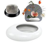 Kit de vase Grenouille Fleur, Arrangement floral Ikebana, Pot de fleur en céramique goutte d'eau & Kit de vase d'arrangement floral Grenouille Fleur (Blanc Taille Petite)