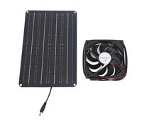 Kit de ventilateur à panneau solaire 15 W 12 V ventilateur d'extraction à énergie solaire portable avec câble de 4,9 pieds pour serres, abris, maisons pour animaux de compagnie, (2 ventilateurs)