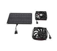 Kit de ventilateur à panneau solaire 15 W 12 V ventilateur d'extraction à énergie solaire portable avec câble de 4,9 pieds pour serres, abris, maisons pour animaux de compagnie, (1 ventilateur)
