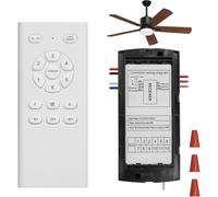 Kit de ventilateur de plafond avec télécommande avec six fonctions variateur et minuterie pour moteur CC - Boîtier en plastique blanc noir - Plage de tension d'entrée 110 V à 240 V - Kit