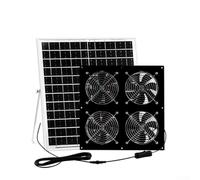 Kit de ventilateur d'échappement solaire 12 V avec panneau de 25 W, ventilation réglable pour serre, poulet et abri de jardin, circulateur d'air en métal résistant aux intempéries (ventilateur