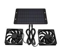 Kit de ventilateur d'extraction à énergie solaire 10 W 12 V panneau solaire haute efficacité double ventilateur pour serres poulaillers avec flux d'air à grande vitesse élimine
