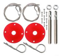 Kit de verrouillage de capot en acier inoxydable avec câble de verrouillage pour voiture de sport de course, SUV, camion, noir (rouge)