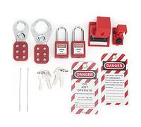 Kit de verrouillage de verrouillage 15 pièces cadenas de verrouillage de sécurité Loto moraillons Kit de boîte à outils de sécurité électrique pour disjoncteur 18mm/0.7in-42mm/1.7in
