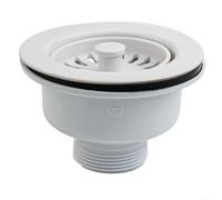 Kit de vidage d'évier de cuisine | Kit de vidage d'évier | Bonde d'évier de cuisine | Crépine d'évier | Pour ouverture de vidange de cuisine 83-90 mm Blanc