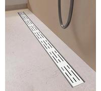Kit de vidange linéaire de douche - Système de canalisation de drainage au sol en acier inoxydable avec couvercle de grille, idéal pour l'installation de salle de bain, de terrasse et de patio