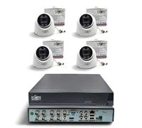 Kit de Vidéosurveillance 4 Canaux Dôme 5 Mégapixels Lite GSS Pro, Système Filaire BNC XVR Hybride IA (Détection Humaine), Objectif F1.2 Smart Dual Light, HDMI 2K (sans Disque Dur)
