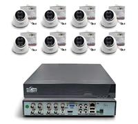 Kit de Vidéosurveillance 8 Canaux Dôme 5 Mégapixels Lite GSS Pro, Système Filaire BNC XVR Hybride IA (Détection Humaine), Objectif F1.2 Smart Dual Light, HDMI 2K (sans Disque Dur)