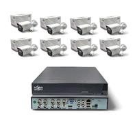 Kit de Vidéosurveillance 8 Canaux Extérieur 5 Mégapixels Lite GSS Pro, Système Filaire BNC XVR Hybride IA (Détection Humaine), Sortie HDMI 2K, Audio sur Coaxial TVI (sans Disque Dur)