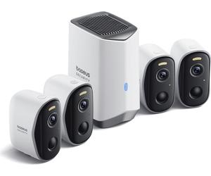 Kit de vidéosurveillance Baseus Security N1 Plus, 2K HD, IP67, vision nocturne, autonomie de 270 jours, HomeStation H1 + 4 caméras