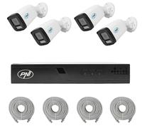 Kit de vidéosurveillance NVR POE PNI House IP710J, comprenant 4 caméras PNI IP515J de 5 mégapixels et