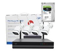 Kit de vidéosurveillance PNI House WiFi660 NVR et 4 caméras sans Fil, 3MP avec Disque Dur de 1 to Inclus