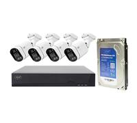 Kit de vidéosurveillance PoE PNI House IPMAX POE 5, NVR, 4 caméras avec IP 5 MP et Disque Dur PNI SafeHouse 1 to Inclus